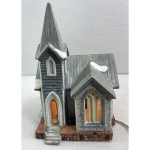 VTG St. Christopher’s Chapel Christmas Lighted Church Santa’s Best Works No Box
